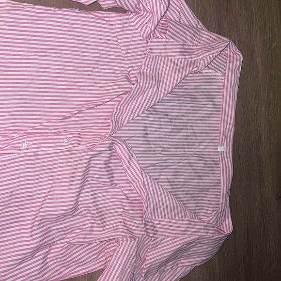 OffShoulder Pink Stripe Blouse - Picture 3 of 3